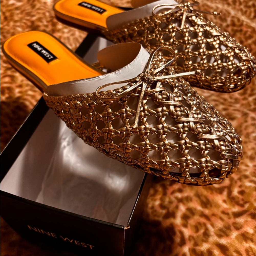 Nine West Lolah Gold Woven Women's Shoes